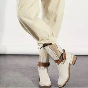 AS98 SKYE Chelsea Boots White LEATHER BLOCK HEEL EU 40 US 10 New $428